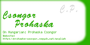 csongor prohaska business card